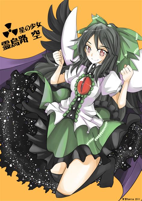 Safebooru Aosora Kamiya Bird Wings Black Hair Black Wings Blush Bow