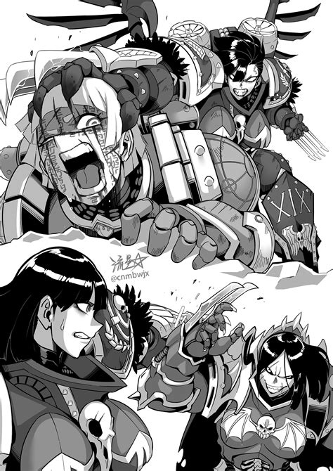 Konrad Curze Corvus Corax And Lorgar Aurelian Warhammer 40k Drawn By Ryuuseimarkii