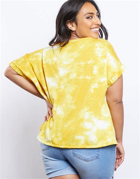 Plus Size Tie Dye Oversized Tee Plus Casual Loungewear Summer Trends 2020ave