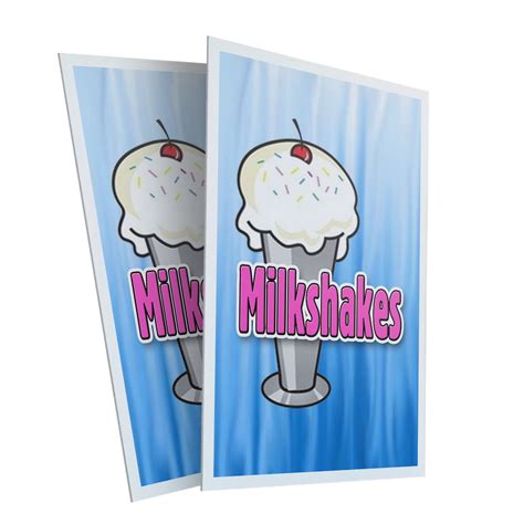 Milkshakes 2 Pack 24 X 36 Plastic Signs Sign Insert 4mm Corrugated Plastic Signs