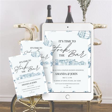 Stock The Bar Couples Shower Invitation Etsy