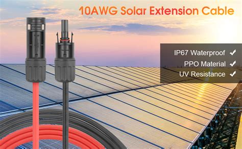 Extension Cable Solar Panels 10feet Paekq 10awg Twin Wire Solar Extension Cable With Maleandfemale