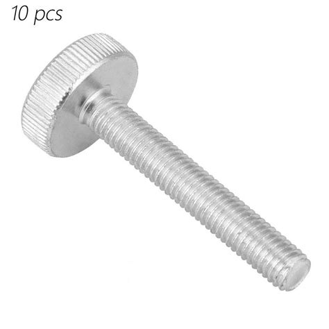 10pcs M8 Thumb Screws Zinc Plated Carbon Steel Flat Knurled Head Bolts