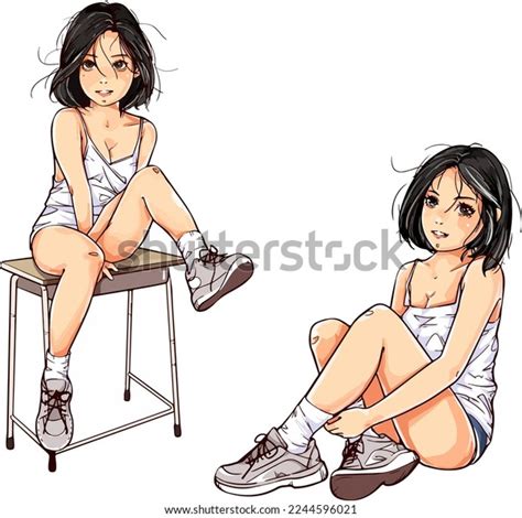 Anime Bikini Sexy Girl Drawing Vector Stock Vector Royalty Free Shutterstock