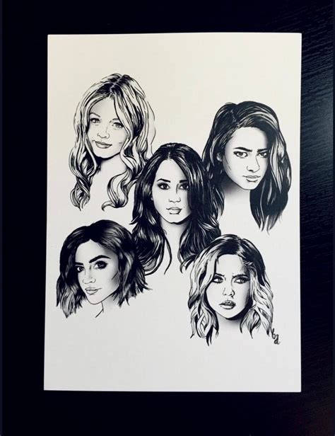 Pretty Little Liars 5x7 Print Drawing Etsy