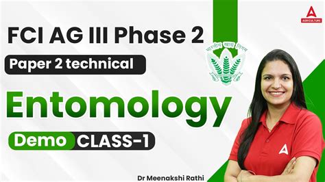 Fci Ag 3 Phase 2 Entomology Demo Class 1 By Dr Meenakshi Rathi