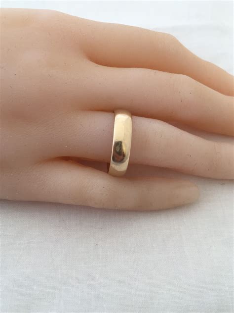 Unisex 14k Gold Wedding Band Ring Hallmark Symbol 47 Grams Etsy