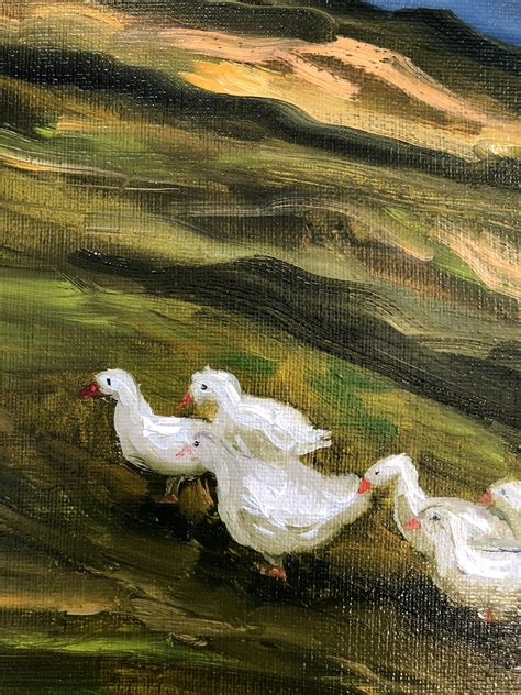 Goose Painting Original Oil Painting Farm Art Painting Goose Etsy