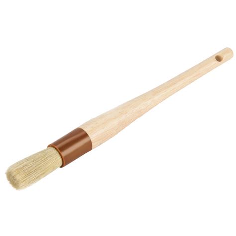 1w Round Boar Bristle Pastry Basting Brush With Wood Handle