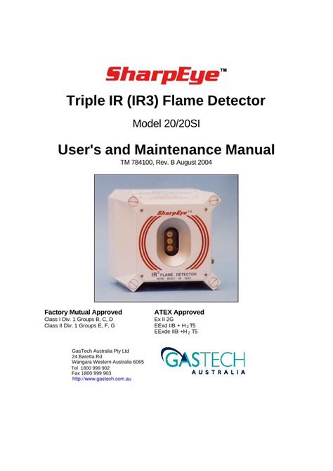 PDF Triple IR IR3 Flame Detector GasTech Installation