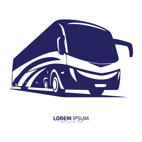 Bus logo school bus icon silhouette vector isolated design blue bus ...