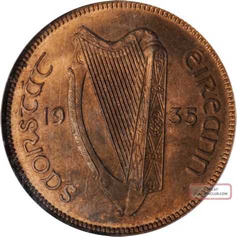 Rare Ireland Half Penny Ngc Ms Rb