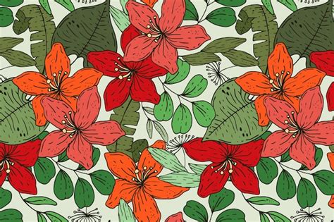 Free Vector Hand Drawn Hawaiian Shirt Pattern Design