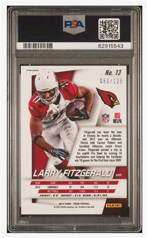 Panini Prizm Larry Fitzgerald Red Power Psa Cardinals