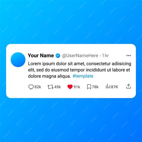 Premium Vector | Twitter social media realistic tweet mockup design