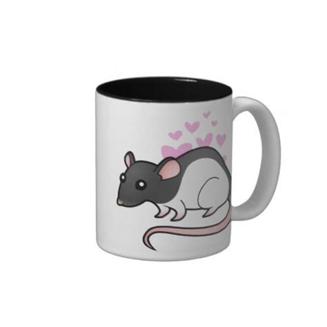 Rat Love Black Hooded Mugs Cute Rats Rats