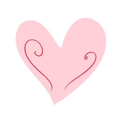 Swirly Cute Pink Heart Doodle Illustration 49960887 Png