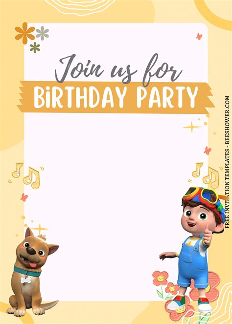 7 Endearing Cocomelon Canva Birthday Invitation Templates Birthday