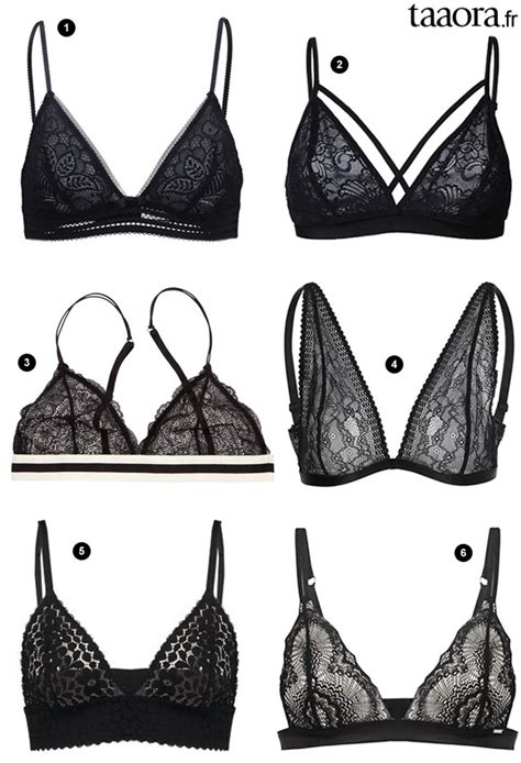 Tendance Lingerie Le Soutien Gorge Triangle En Dentelle Noir Taaora