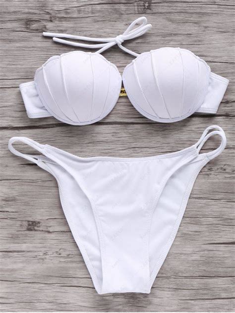 20 OFF 2021 Strapless Solid Color Bikini Set In WHITE ZAFUL