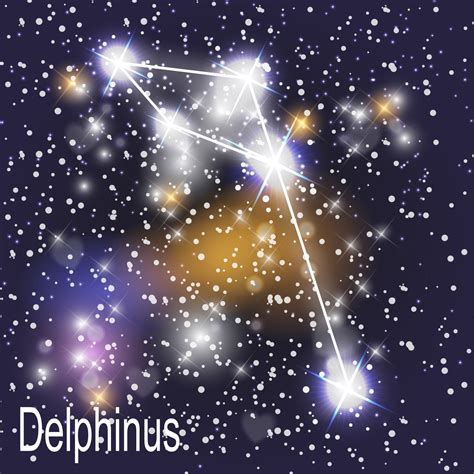 Delphinus Constellation with Beautiful Bright Stars on the Background ...