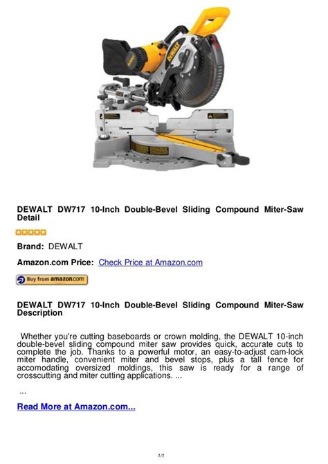 Dewalt Dw717 10 Inch Double Bevel Sliding Compound Miter Saw