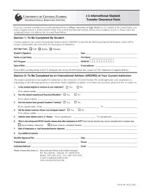 Fillable Online International Ucf J International Student Fax Email