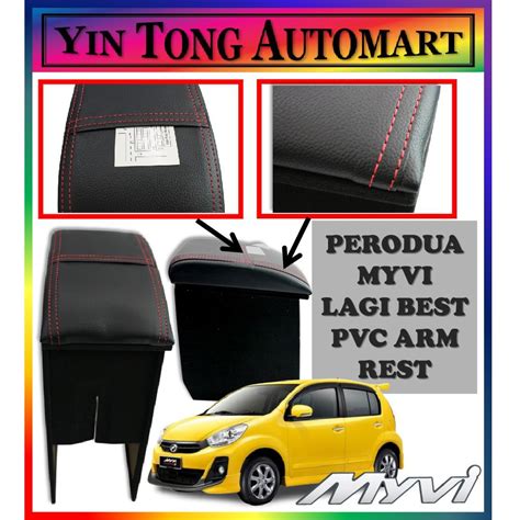 Perodua Myvi Lagi Best Pvc Arm Rest Box With Red Line