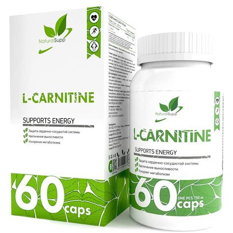 NaturalSupp L Carnitine tartrat 60 капс купить по низкой цене