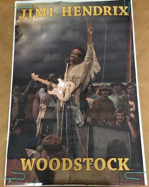 Jimi Hendrix Woodstock Poster Guitar On Stage Live Music Memorabilia Pin-up | #1820208076