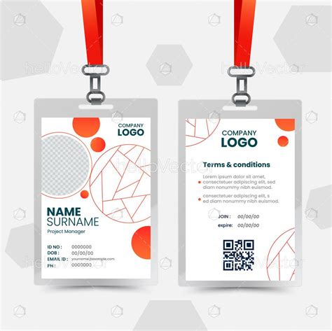 Modern Id Card Template For Employee Download Graphics And Vectors