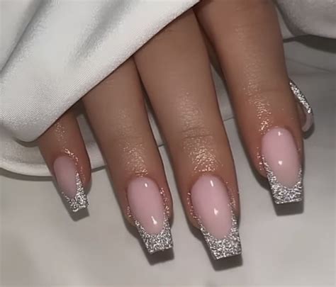 Pin By Its Me On Nails Glitter French Nails Gem Nails Acrylic