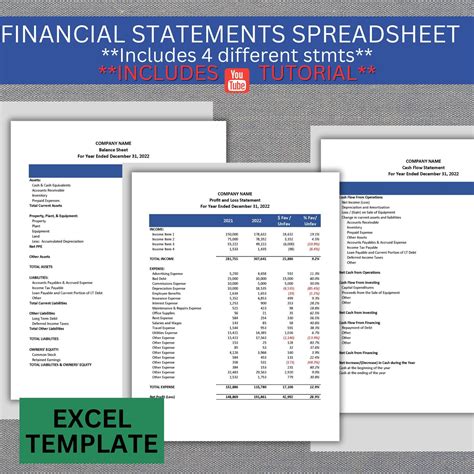 Financial Statement Template Excel Financial Statement Financial ...