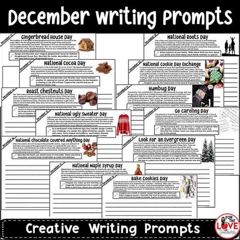 December Writing Prompts - For The Love of Teachers