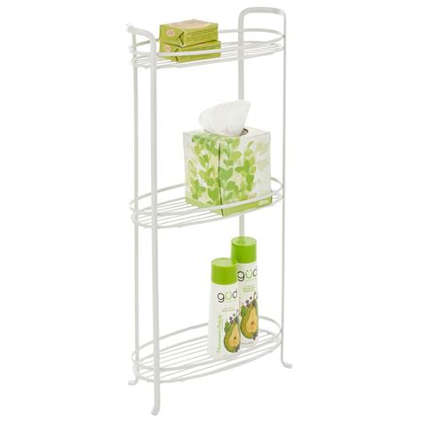 Mdesign Vertical Standing Bathroom Shelving Unit Tower With 3 Baskets