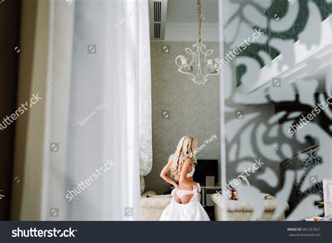 Sexual Bride White Lingerie Putting On Stock Photo Shutterstock