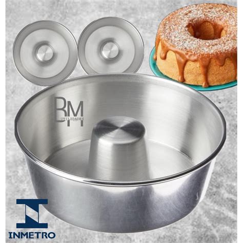 Conjunto Kit 2 Formas Para Bolo Pudim Torta Manjar Furo 16 E 18 Cm