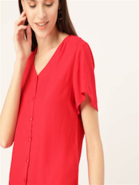 Buy Dressberry Sustainable Ecovero Women Red Solid Top Tops For Women