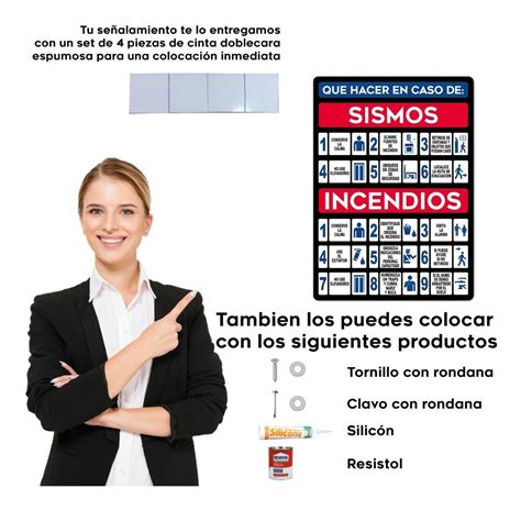 Señalamiento Proteccion Civil Sismos E Incendios 25x35 Cm Meses Sin