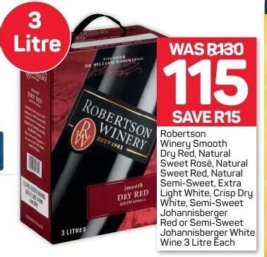 Robertson Winery Smooth Dry Red Litre Offer At Pick N Pay Liquor