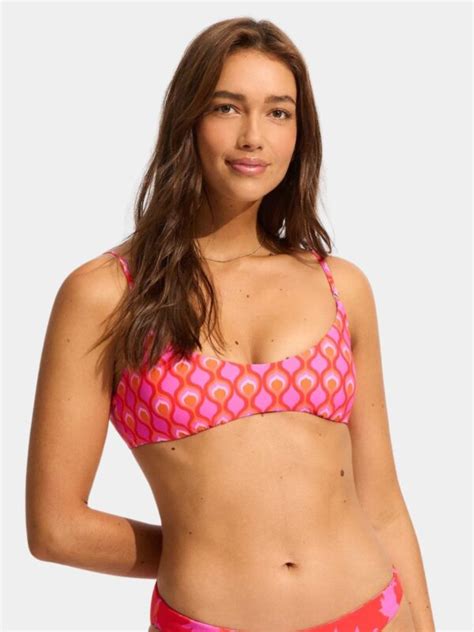 Seafolly Women S Birds Of Paradise Bralette Bikini Top Purely Swim