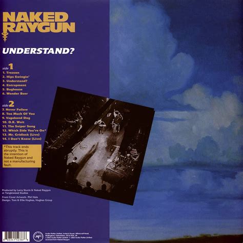 Naked Raygun Understand Blue Vinyl Edition Vinyl LP 1989 UK