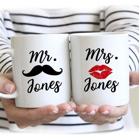 Personalized Mug Set Mr And Mrs Mugs Mr And Mrs Coffee Etsy