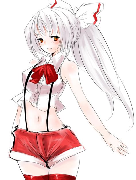 Safebooru Alternate Costume Alternate Hairstyle Bow Fujiwara No Mokou Han Jackpot Long Hair