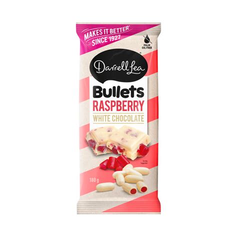 Darrell Lea Raspberry Bullets White Chocolate Block 180g Shop