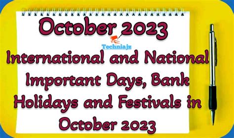 International National Important Days Bank Holidays And Festivals In