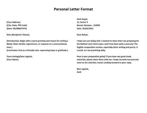 personal letter writing guide