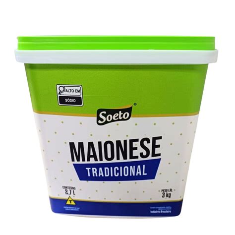 Maionese Tradicional Kg Balde Condimentos Soeto Sabor Que