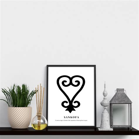 Black Sankofa Adinkra Symbol African Wall Art Digital Print Art Print African Decor