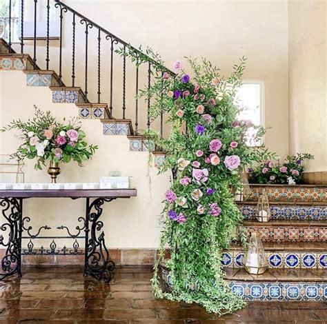 Staircase wedding flowers | Wedding staircase decoration, Wedding ...